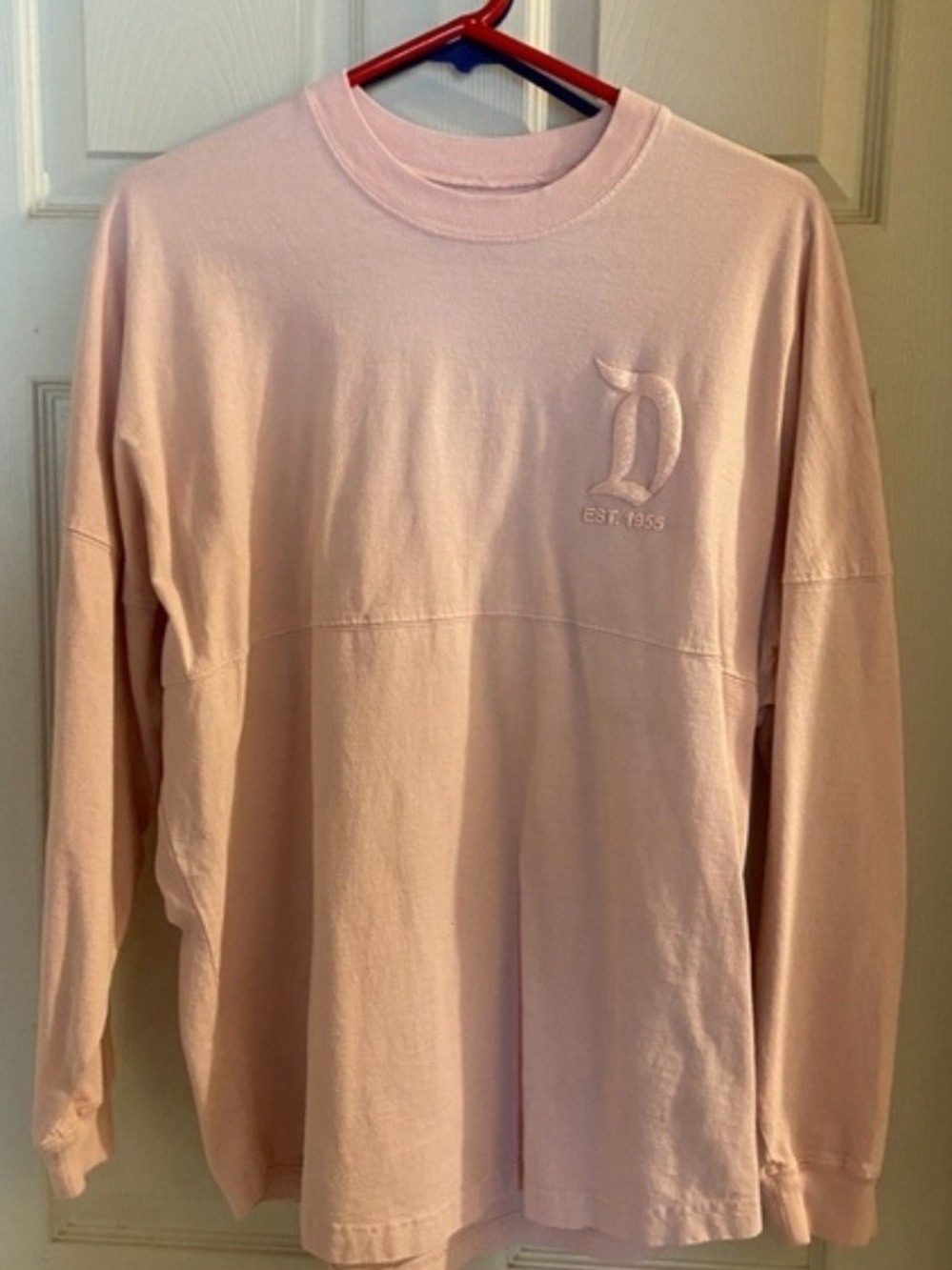 Disneyland Pink Glittery Raised Logo Long Sleeve Tee Sz S